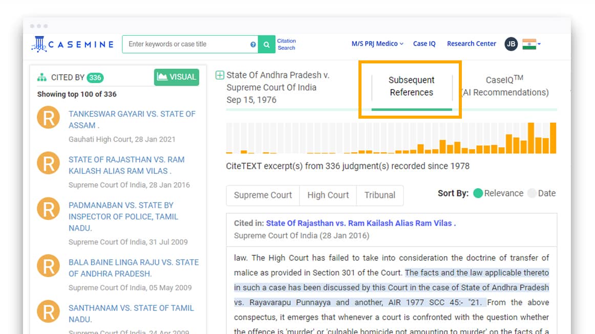 CiteTEXT for a particular judgment